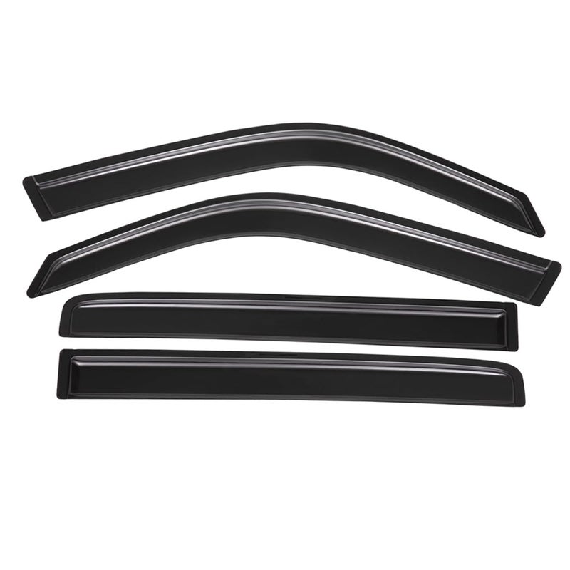 Lightronic Extra Durable Outside Mount Auto Vent Window Visor, Fits 2009-2015 Honda Pilot, UV Protection Rain Guard, Original Wind Deflector, No-Drill Easy Install, Dark Smoke, 4-Pcs - Image 1